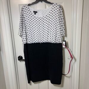 NWT Alyx Polka Dot Color-blocked Black and White Dress Women’s 22W